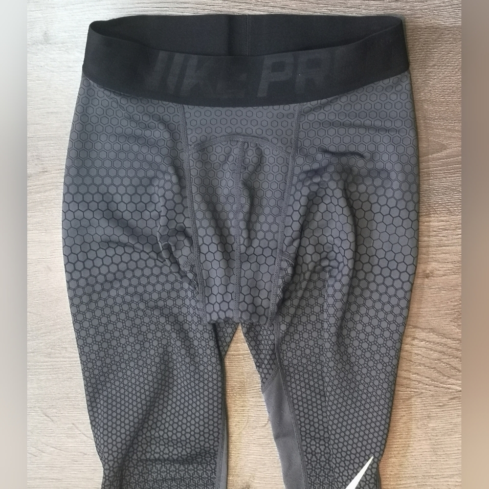 PreOwned Vintage Grey-Yellow Genderless Nike Knit Lycra Jersey Running Leggings - Picture 4 of 10